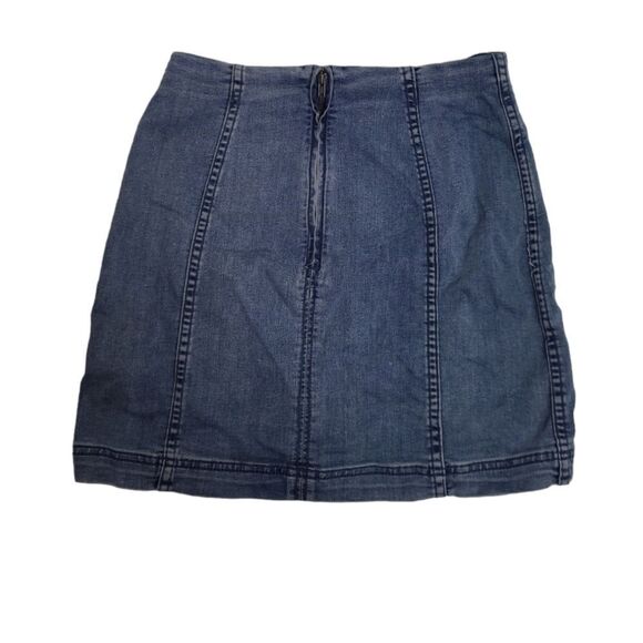 FREE PEOPLE modern femme stretch light denim‎ micro mini skirt 6 - Picture 4 of 13